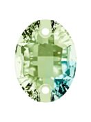 Oval sew-on stone flat 2 hole 16x11mm Peridot