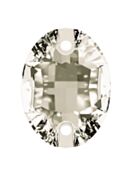 Oval sew-on stone flat 2 hole 18x13mm Crystal Satin