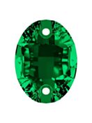 Oval sew-on stone flat 2 hole 18x13mm Emerald