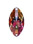 Navette sew-on stone flat 2 hole 10x5mm Crystal Vitrail Medium