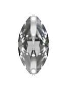 Navette sew-on stone flat 2 hole 12x6mm Crystal