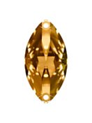 Navette sew-on stone flat 2 hole 12x6mm Light Smoked Topaz