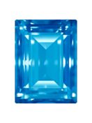 Step Cut Baguette 14x10mm, Dark Aquamarine