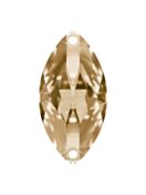 Navette sew-on stone flat 2 hole 15x7mm Crystal Golden Shadow