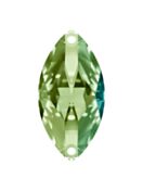 Navette sew-on stone flat 2 hole 15x7mm Peridot