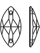 Navette sew-on stone flat 2 hole 18x9mm Crystal Sunshine Delite