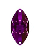 Navette sew-on stone flat 2 hole 18x9mm Amethyst