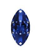 Navette sew-on stone flat 2 hole 18x9mm Sapphire