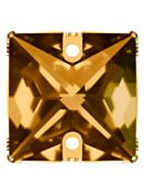 Square sew-on stone flat 2 hole 12mm Light Smoked Topaz