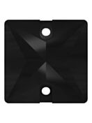 Square sew-on stone flat 2 hole 14mm Jet