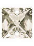 Square sew-on stone flat 2 hole 16mm Crystal Satin