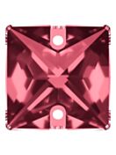 Square sew-on stone flat 2 hole 16mm Burgundy