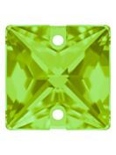 Square sew-on stone flat 2 hole 16mm Fern Green