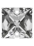 Square sew-on stone flat 2 hole 22mm Crystal