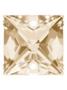 Square sew-on stone flat 2 hole 22mm Crystal Golden Shadow