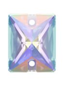 Baguette sew-on stone flat 2 hole 14x10mm Crystal AB