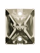 Baguette sew-on stone flat 2 hole 14x10mm Crystal Satin
