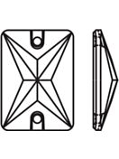 Baguette sew-on stone flat 2 hole 14x10mm Crystal Ocean Delite