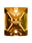 Baguette sew-on stone flat 2 hole 14x10mm Light Smoked Topaz