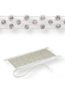 Plastic Rhinestone Banding ss13 (9mm) Zigzag 1-2 rows, Crystal F (C00030), Transparent plastic base,