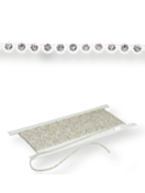Plastic Rhinestone Banding ss8 (3mm) 1 row, Crystal AB F (C00030AB), White plastic base, 1 side Whit