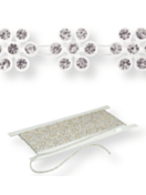 Plastic Rhinestone Banding Flower ss13 (12.2mm) Flower, Crystal F (C00030), White plastic base, Whit