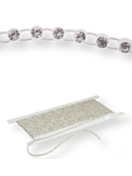 Elastic Plastic Rhinestone Banding ss15 (4.6mm) 1 row, Crystal F (C00030), Transparent plastic base,
