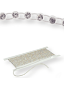 Elastic Plastic Rhinestone Banding ss19 (5.3mm) 1 row, Crystal F (C00030), Transparent plastic base,
