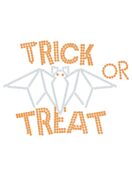 Halloween Hotfix Rhinestone Transfer "Trick or Treat" 168x127mm