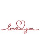 Hotfix Rhinestone Transfer "Love you" 179x60mm Light Siam HF