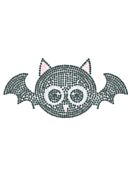 Halloween Hotfix Rhinestone Transfer "Bat 2" 157x75mm