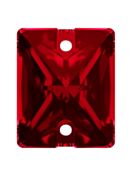 Baguette sew-on stone flat 2 hole 18x13mm Light Siam