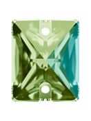 Baguette sew-on stone flat 2 hole 18x13mm Peridot