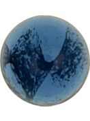 Glass Cabochon Round 6mm blue white marbled