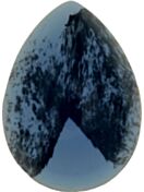 Glass Cabochon Pearshape 6x4mm blue white marbled