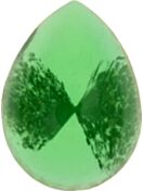Glass Cabochon Pearshape 14x10mm green white marbled