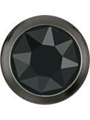 Xirius Rose Framed Hotfix Rhinestone ss20 Jet Hematite HF Gun Metal Ring (GM)