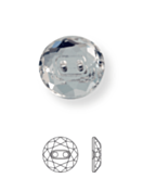 Crystal Button round flat 2 hole 10mm Crystal UF Transparent