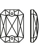 Octagon sew-on stone flat 2 hole 28x20mm Jet