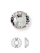 Rose sew-on stone flat 2 hole 18mm Crystal UF Transparent
