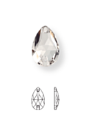 Pearshape sew-on stone flat 2 hole 28x17mm Crystal AB F