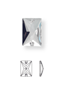 Baguette sew-on stone flat 2 hole 25x18mm Crystal UF Transparent