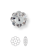 Flower sew-on stone 1 hole 14mm Crystal F