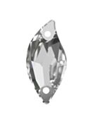 Leaf sew-on stone flat 2 hole 20x10mm Crystal