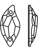 Leaf sew-on stone flat 2 hole 20x10mm Crystal Powder Rose Delite