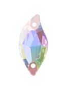 Leaf sew-on stone flat 2 hole 30x14mm Crystal AB