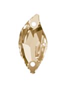 Leaf sew-on stone flat 2 hole 30x14mm Crystal Golden Shadow