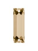 Baguette sew-on stone flat 2 hole 18x6mm Crystal Golden Shadow