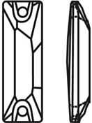 Baguette sew-on stone flat 2 hole 18x6mm Crystal Ocean Delite