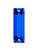 Baguette sew-on stone flat 2 hole 18x6mm Capri Blue